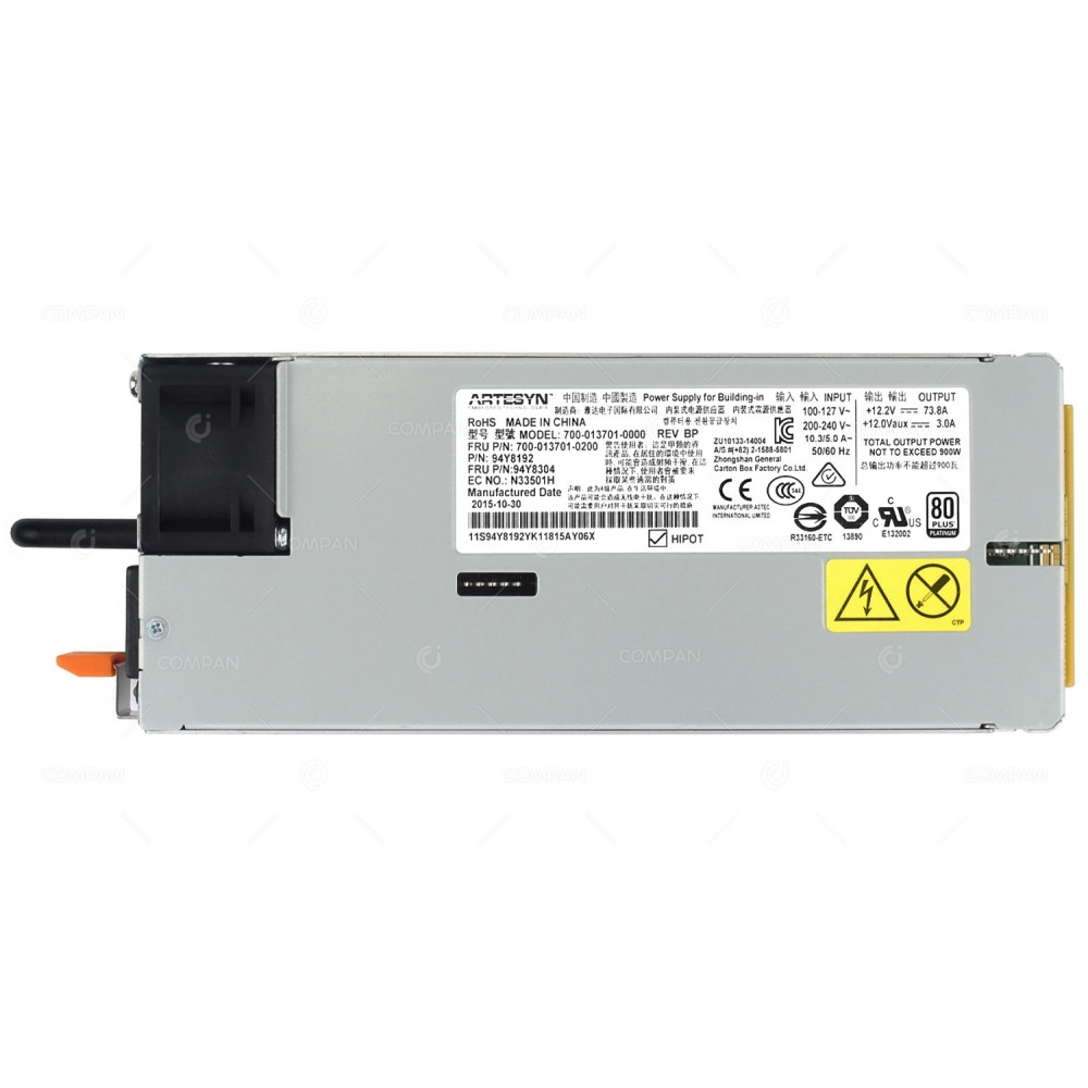94Y8304 IBM LENOVO 900W POWER SUPPLY FOR IBM X3650 M5